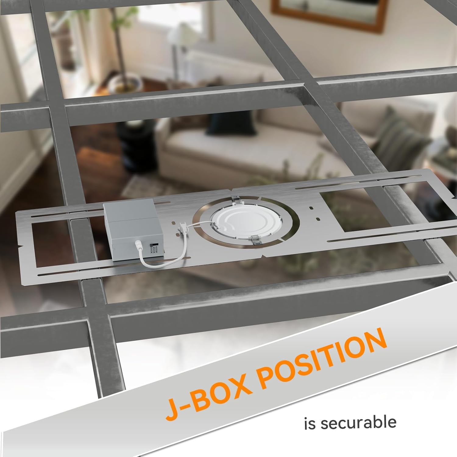 New Construction Mounting Plate with Round Hole - 4/6 Inch Flat Steel Rough in Wafer Light Bracket, LED Recessed Lighting Housing, 24 Pack