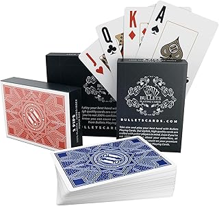 Bullets Playing Cards, Plastik Pokerkarten Paulie, Doppelpack Spielkarten, 2 Eckzeichen, Jumbo Index