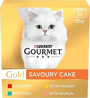 GOURMET Gold Savoury Cake Meat and Fish Variety Wet Cat Food 8x85g