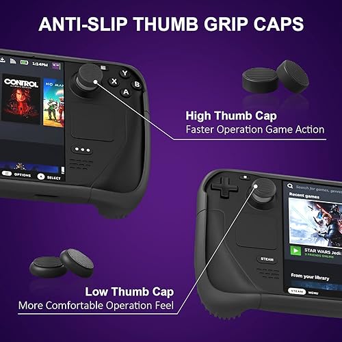 Miniatura 5 de Hrusitoo Steam Deck Case with Stand, Kickstand TPU Accessories Protector Case for Valve Steam Deck Console, Steam Deck Protective Cover Skin Shell