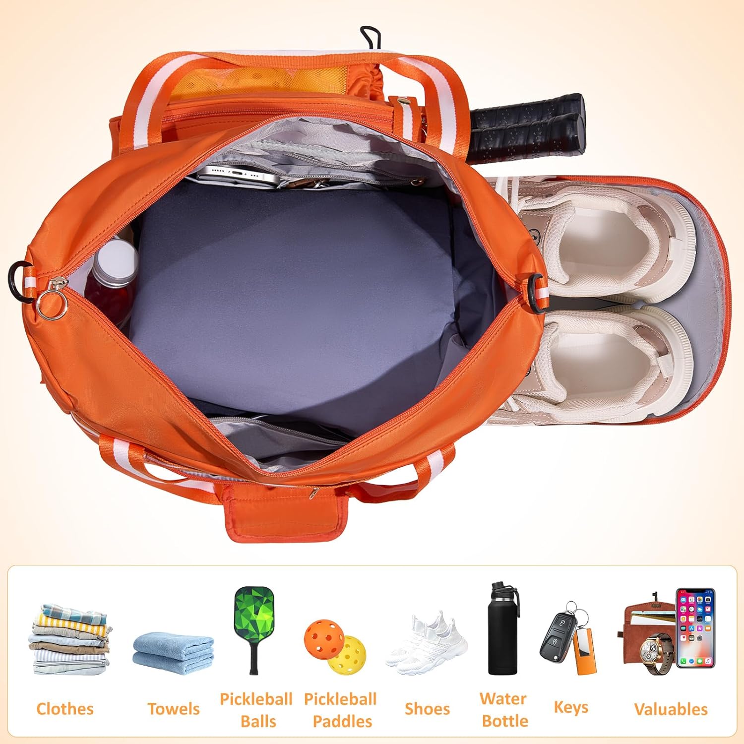 Pickleball Bag for Women Men,Pickleball Tote Bag with Shoe Compartment - Image 4