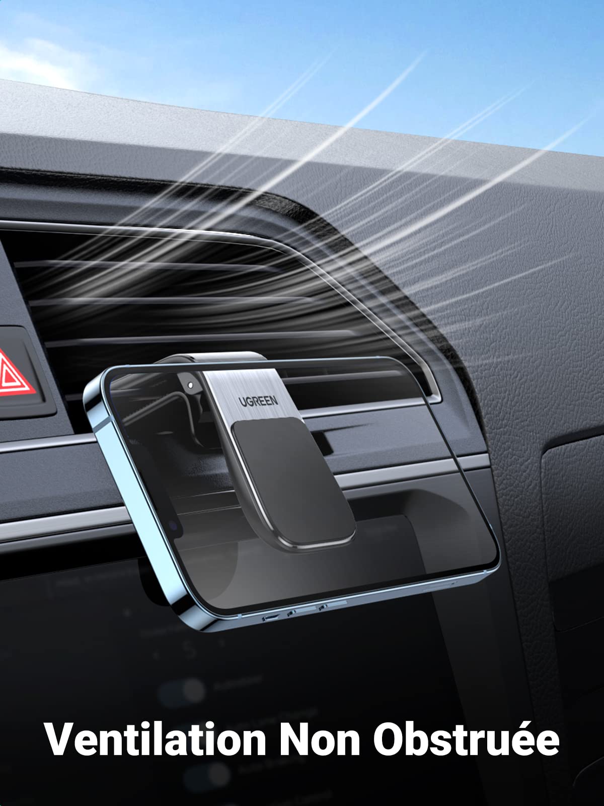 UGREEN Auto Telefoonhouder 2022 Verbeterde Ontluchter Staart Haak Car Phone Holder Compatibel