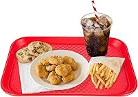 Vista 2 de Bandeja de cafetería de comida rápida Bandeja rectangular de plástico texturizado para TV de 10 x 14 pulgadas Almuerzo escolar, comedor