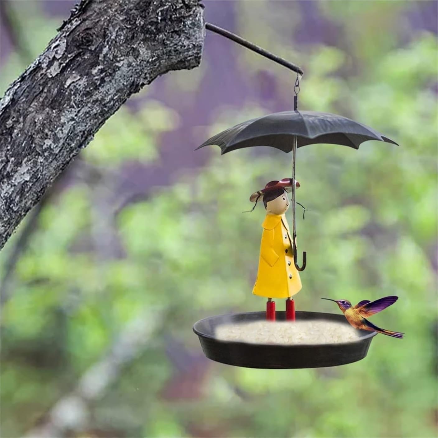 Vogelfutterhaus Garten Praktischer Vogelhäuschen Für Den Garten, Hinterhof, Umhüllter Kolibri-Futterspender Mit Abdeckung, Regenschirm-Dekor Futterhaus Für Vögel Balkon
