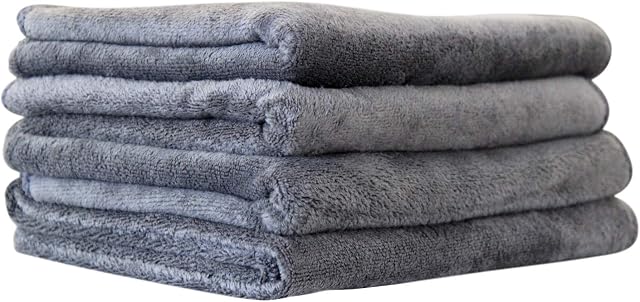 Immaculate Textiles Premium Microfibre Kitchen/Dish/Tea/Hand Towels - Pack of 4-45x65cm - 350GSM : Extra Thick, Highly Absorbent & Super Soft (Pack of 4)