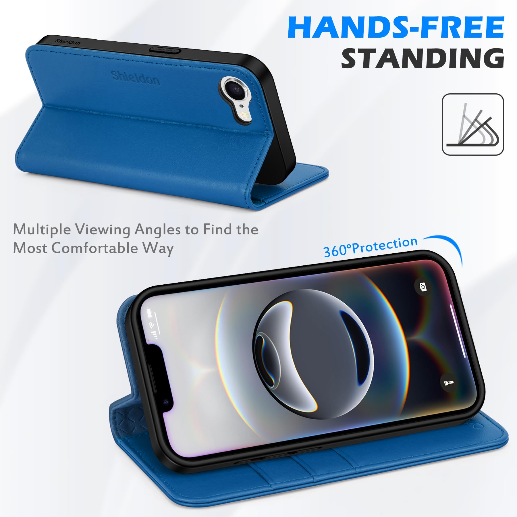 SHIELDON Wallet Case For IPhone 13 Pro Max, Shockproof Genuine Leather Magnetic Case, Card - View #11