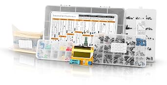 Electronic Component Assortment, Resistors, Capacitors, Inductors, Diodes, Transistors, Potentiometer, IC, LED, PCB, LCR Tester, 2200 pcs
