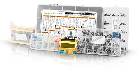 Electronic Component Assortment, Resistors, Capacitors, Inductors, Diodes, Transistors, Potentiometer, IC, LED, PCB, LCR Tester, 2200 pcs