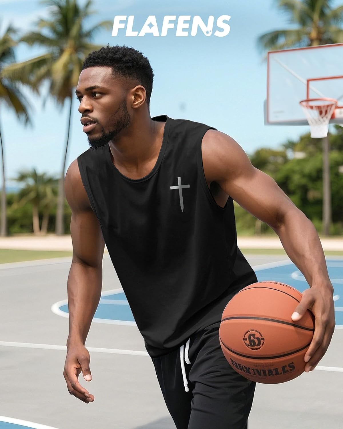 Flafens Tank Tops Men - Sleeveless Shirts for Men Graphic Cotton Mens Tank Tops Summer Fashion Casual Loose Fit Tanktop - Image 3