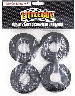 Little Guy Racing Trench King M/T 1.0 Inch Compatible with 1/24 RC Axial SCX24, RGT, Element, Enduro, URUAV (4 Tires per Order), Black, 63mmx22mmR1 + Free Get4Cheap Sticker