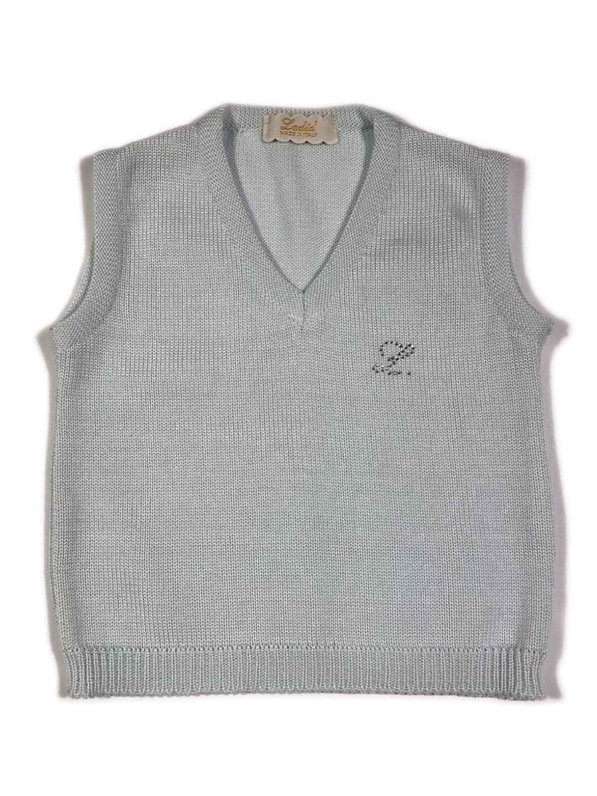 LADIA Completo Celeste-Bianco Bambino per Cerimonia/Battesimo 100% Cotone Filo di Scozia e Puro Lino 12 Mesi