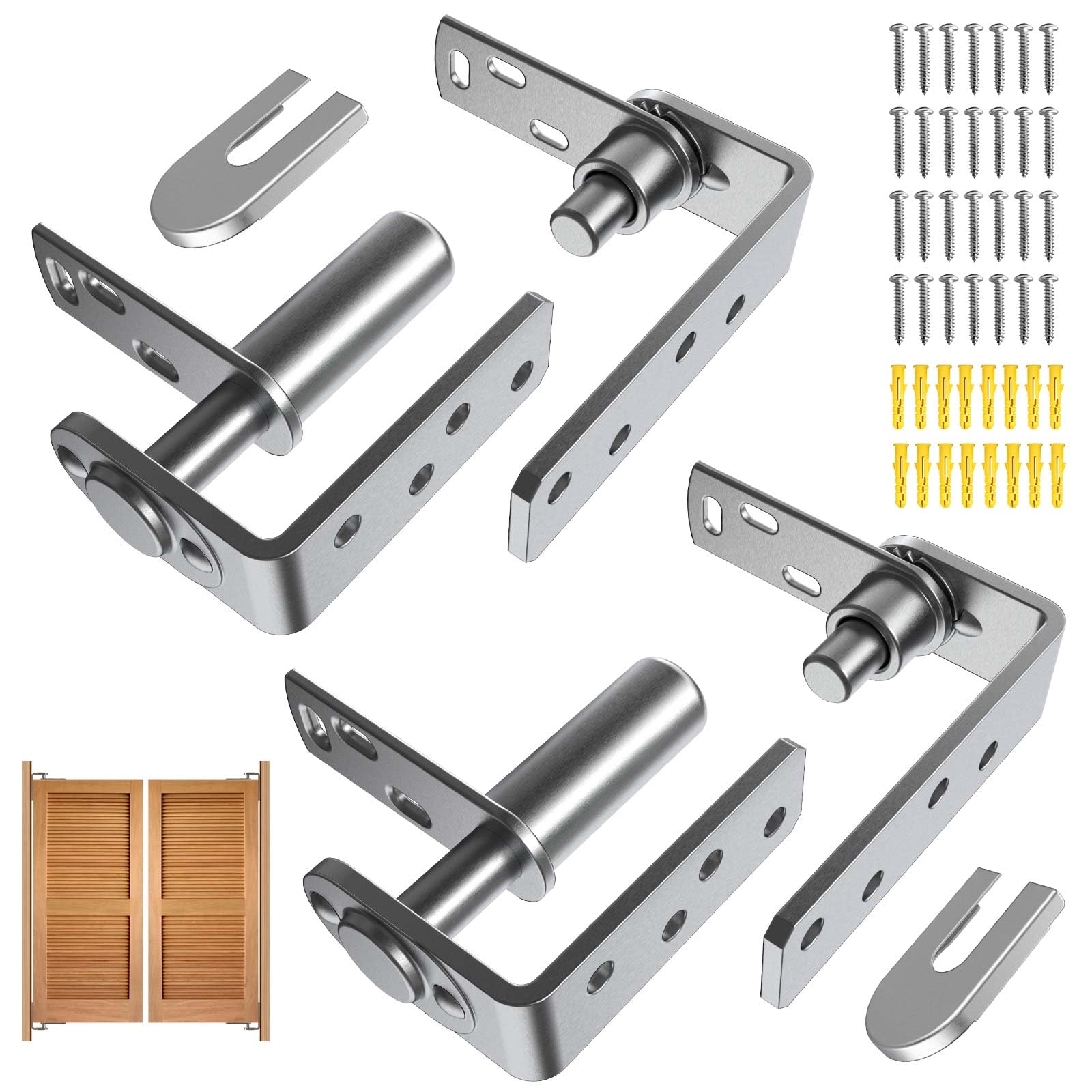 Charnières de porte de café en acier inoxydable 304, finition argent