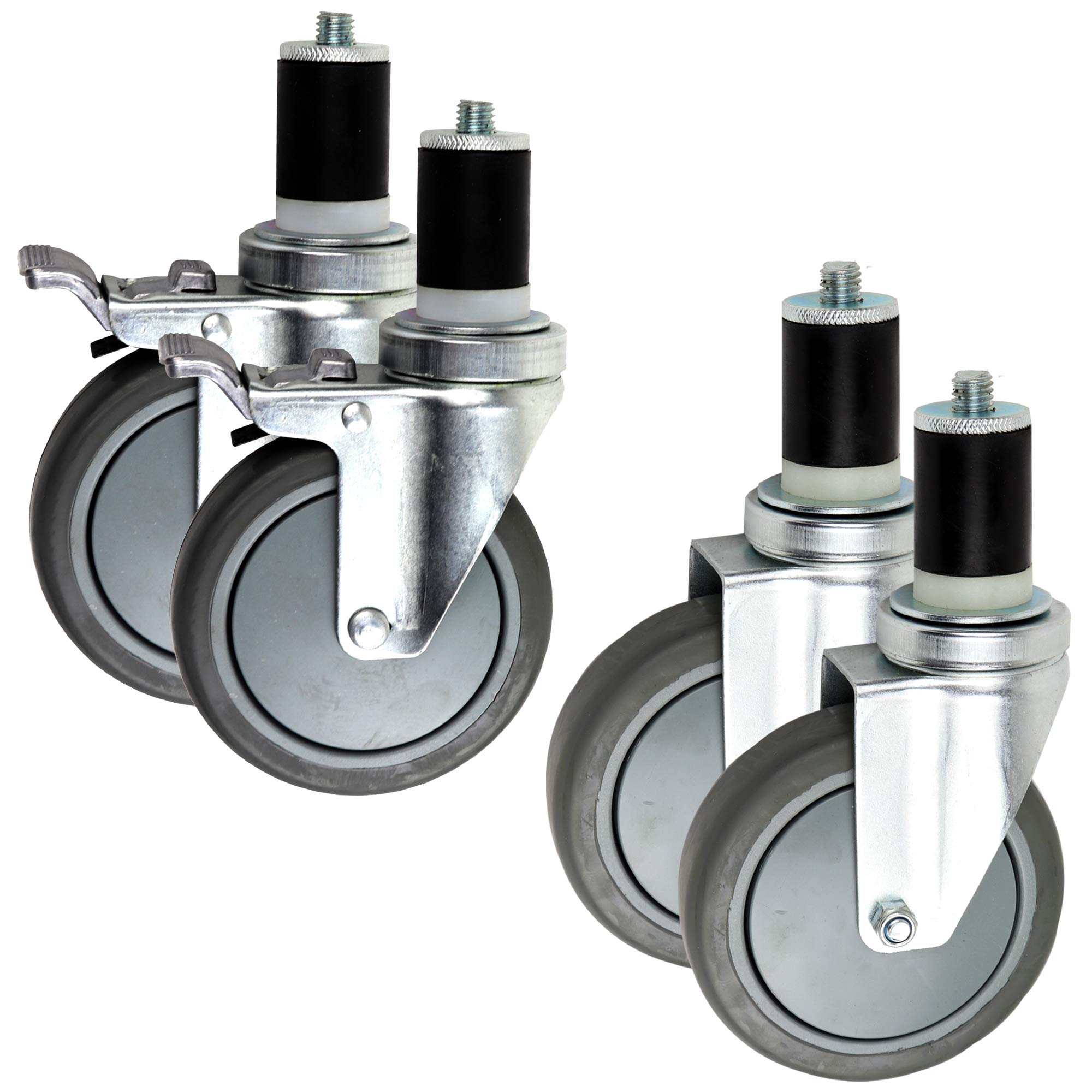 Sapphire Manufacturing SMTC-5 Five-Inch Work-Table Stem Casters, 2 with Brake