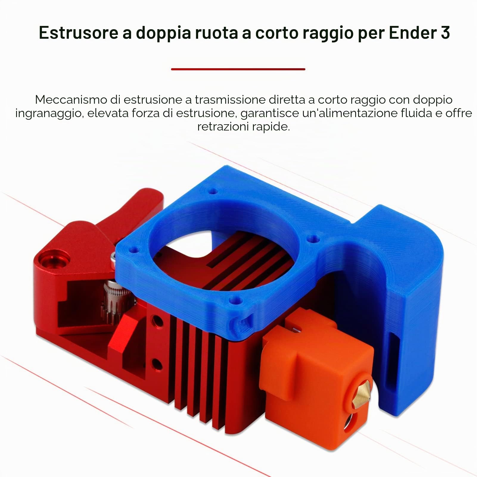 Aggiornamento bimetallico Heatbreak ad alta velocità Direct Drive estrusore a doppio ingranaggio in acciaio temprato Hotend per Creality Ender 3 pro / V2, Ender 5/Pro/Plus, CR10 S4, S5 stampante 3D