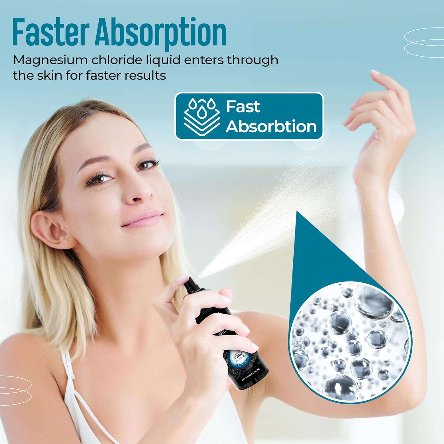 Aromasong Magnesium Oil Spray for Feet & Body – 23mg Magnesium per Spray – Topical Magnesium Spray for Calm Sleep & Leg Discomfort – 2 Pack 8 oz, Made in USA - Image 4