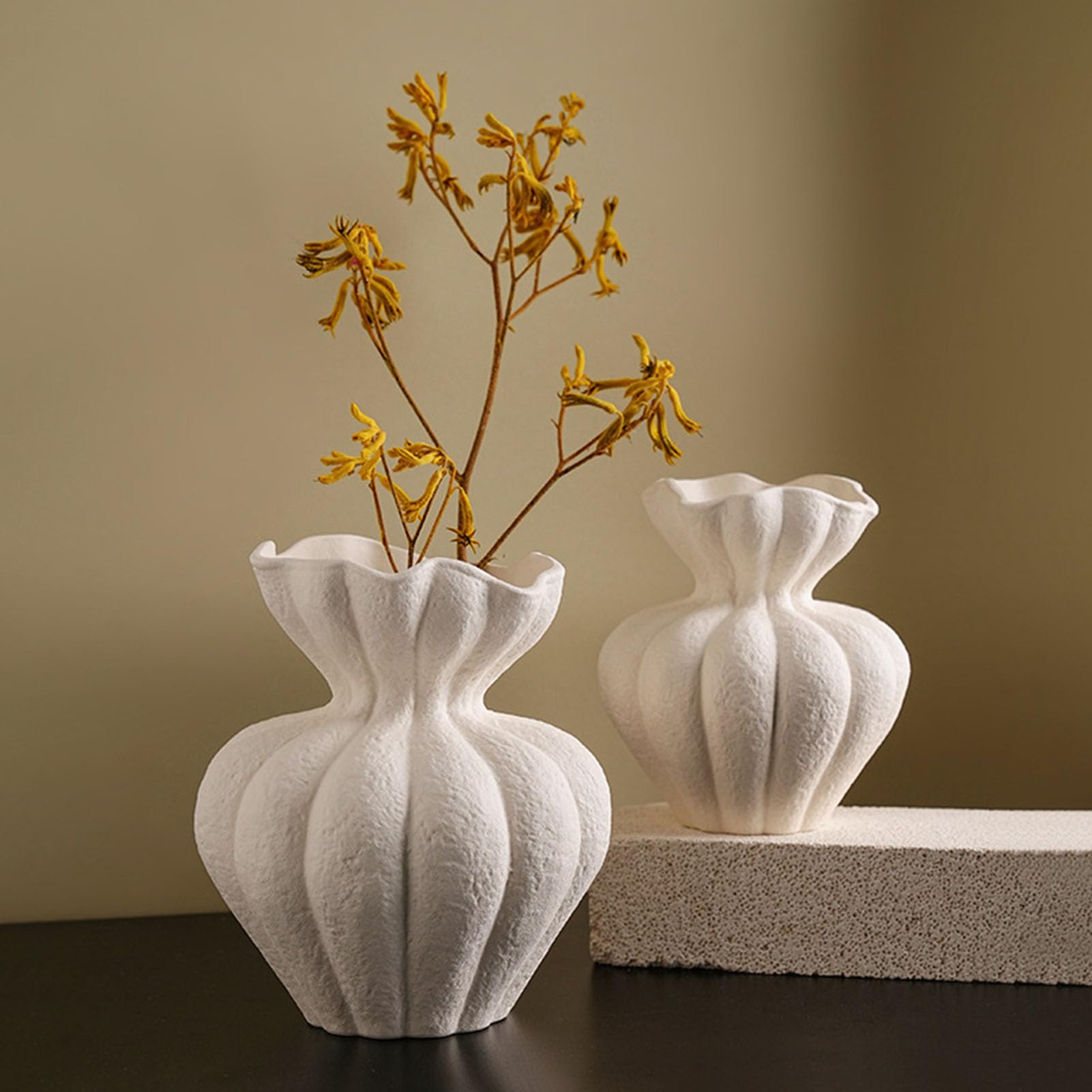 Rustykalny wazon z terakoty Vintage ceramiczny wazon na kwiaty Minimalistyczna ozdoba na biurko Boho w stylu Wabi-Sabi do domu, salonu, stołu jadalnego, domu wiejskiego, wystroju,S