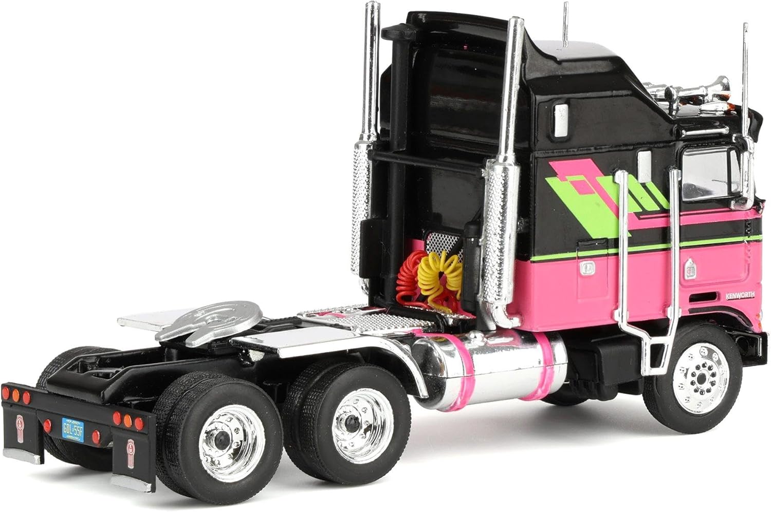 1973 359 Truck Tractor Black and Lime Green with Graphics 1/64 Diecast Model by IXO Models U64TR007