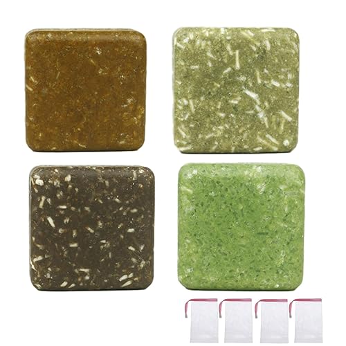 Mikokos Barra de jabón Scalpi Jabón Champú Bar Ingredientes Naturales Limpieza suave para todo tipo de cabello (4 piezas)