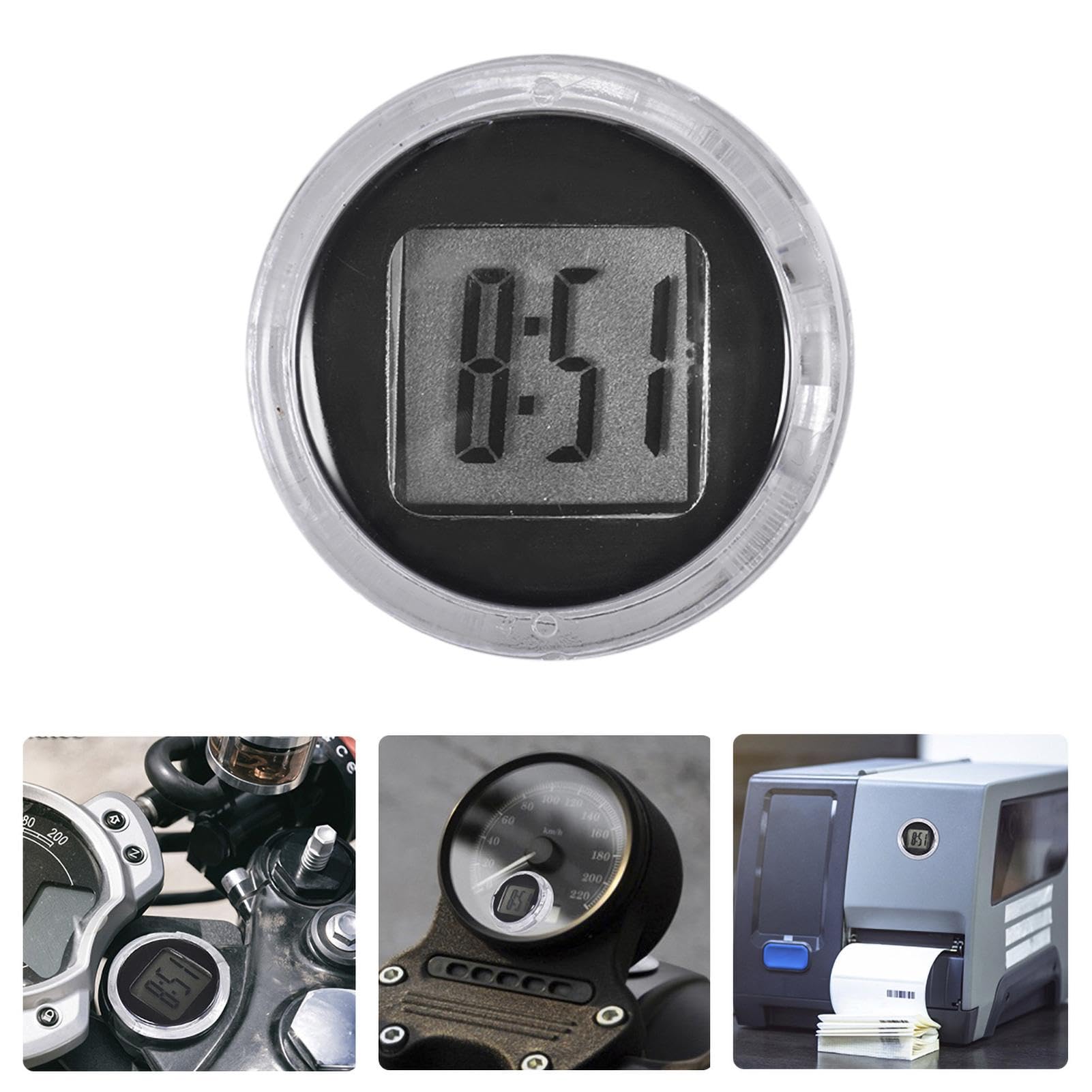 Reloj Digital Adhesivo | Reloj Adhesivo para Salpicadero De Coche | Reloj Digital para Motocicleta Resistente Al Agua | Relojes Adhesivos para Salpicadero De Barco, Bicicleta Y Hogar