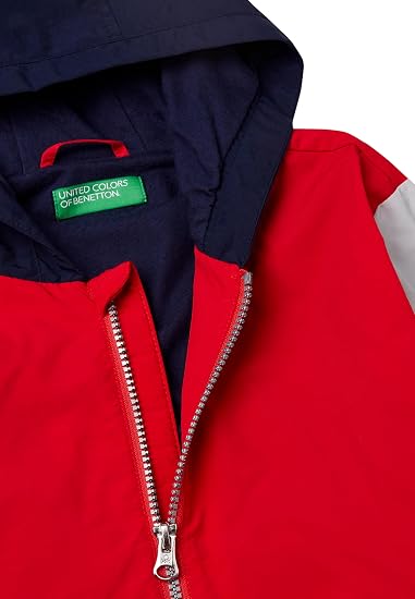 United Colors Of Benetton Veste Garçon 2IGGCN05Z - Nylon Doublée Jersey Logo - Vert - Taille 140 Cm