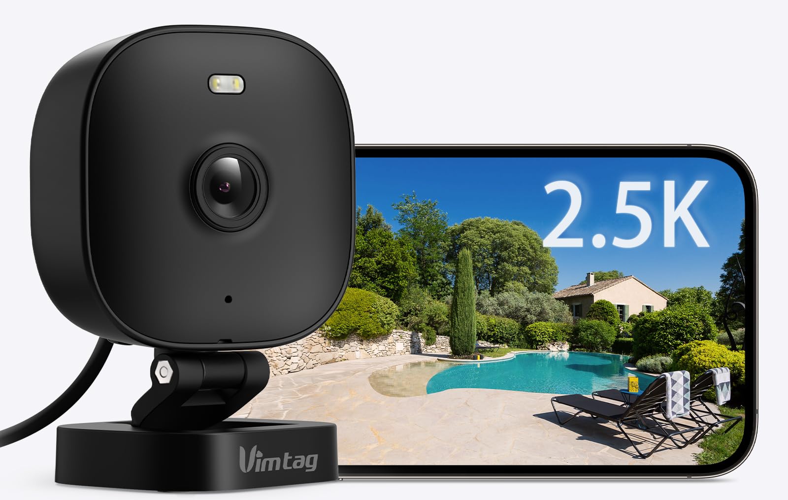 VIMTAG 2,5K 4MP Mini Überwachungskamera Außen, 2.4/5G WLAN-Kamera | 1440P, KI-Erkennung Personen/Fahrzeuge/Haustiere per App, Farb-Nachtsicht, 2-Wege-Audio, Cloud & SD, IP66 wasserdicht, Alexa
