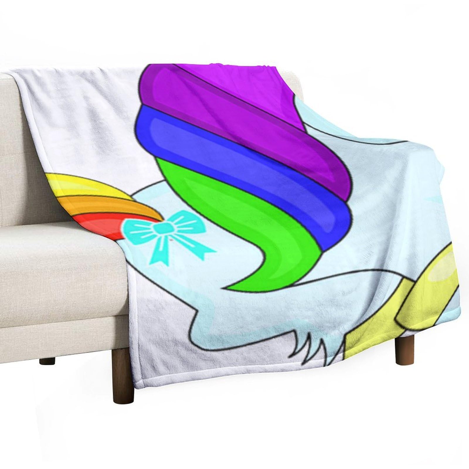 MHYRAC Flannel Blanket, Unicorn Rainbow Cute Throw Blanket for Couch Sofa Bed Office, Soft And Comfortable Without Pilling