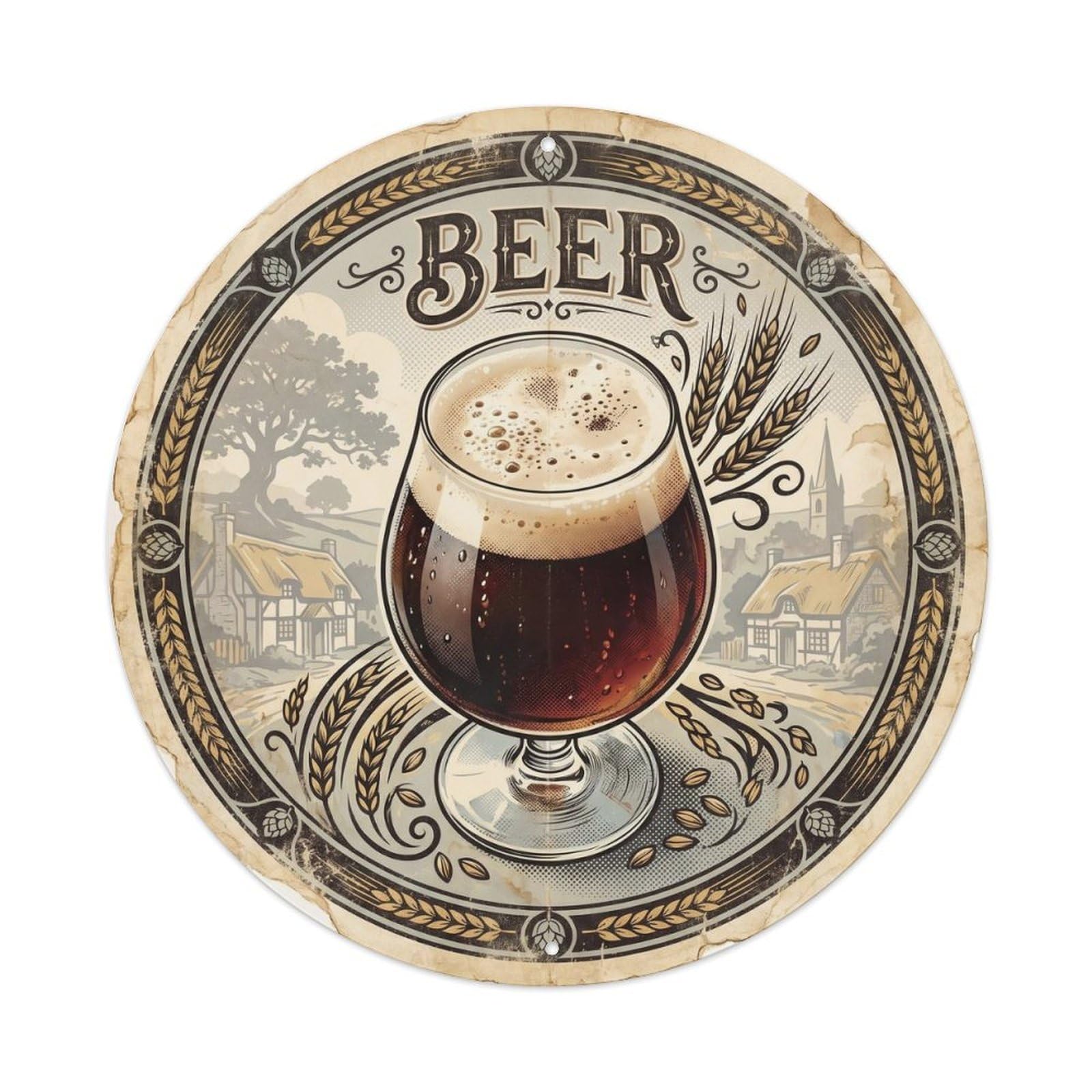 Brewery Beer Culture British Foam Mug Roadside Diner Metal Tin Sign