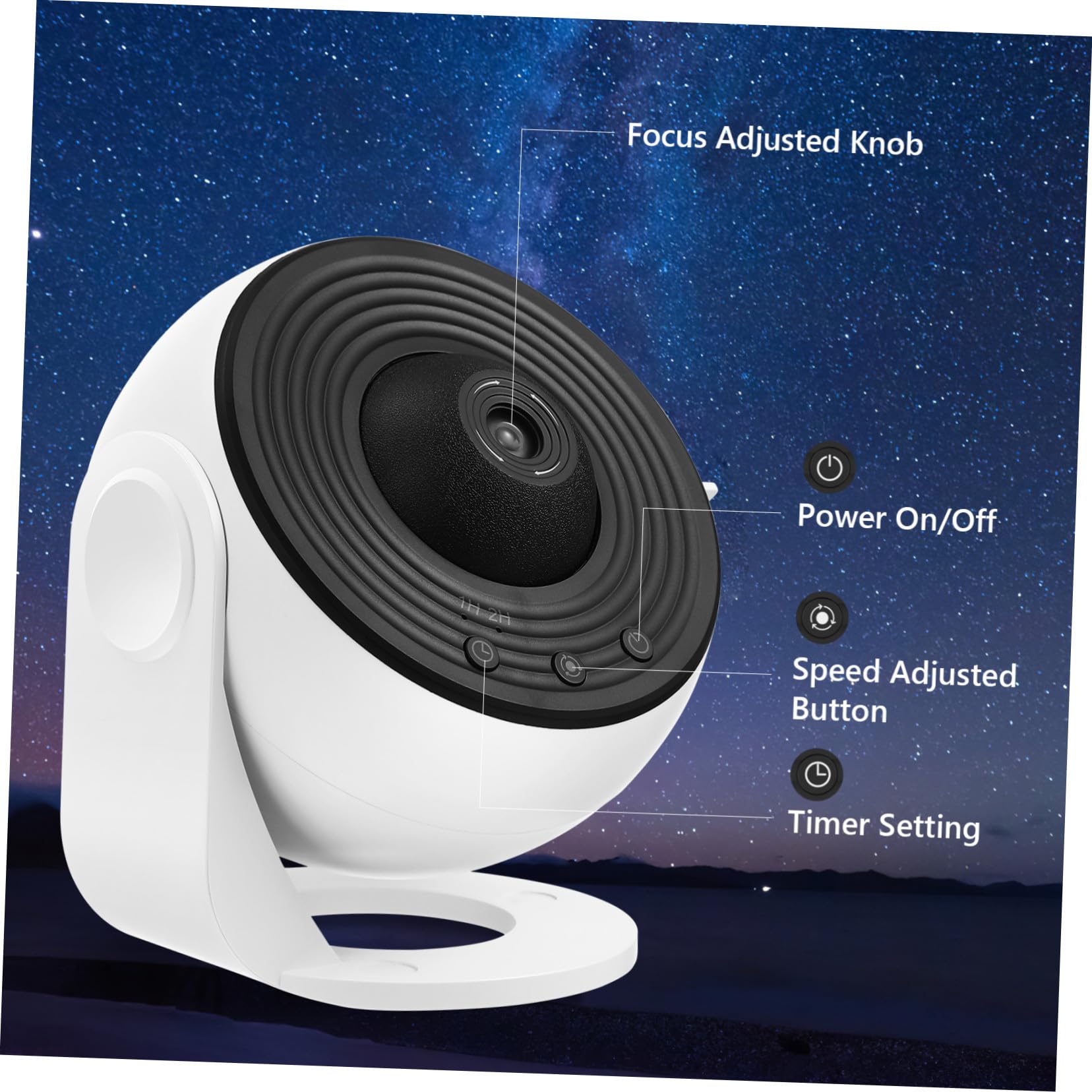 Projecteur D'étoiles Veilleuse de Nuit Blanc Abs PC avec 12 Films