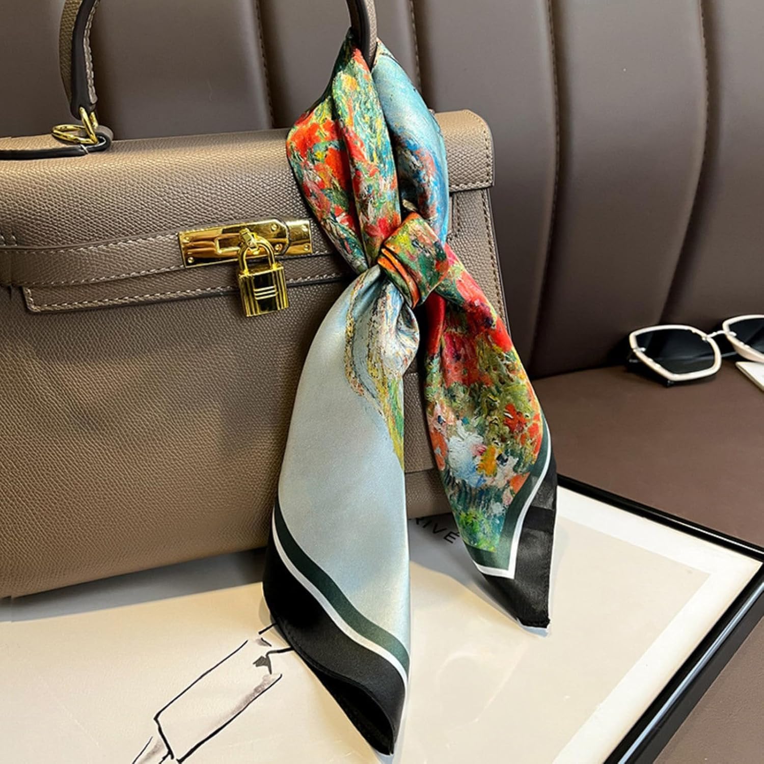 PoeticEHome 100% Mulberry Silk Neck Scarf 21"x21" Small Square Scarfs for Women Gift Packed - Image 6