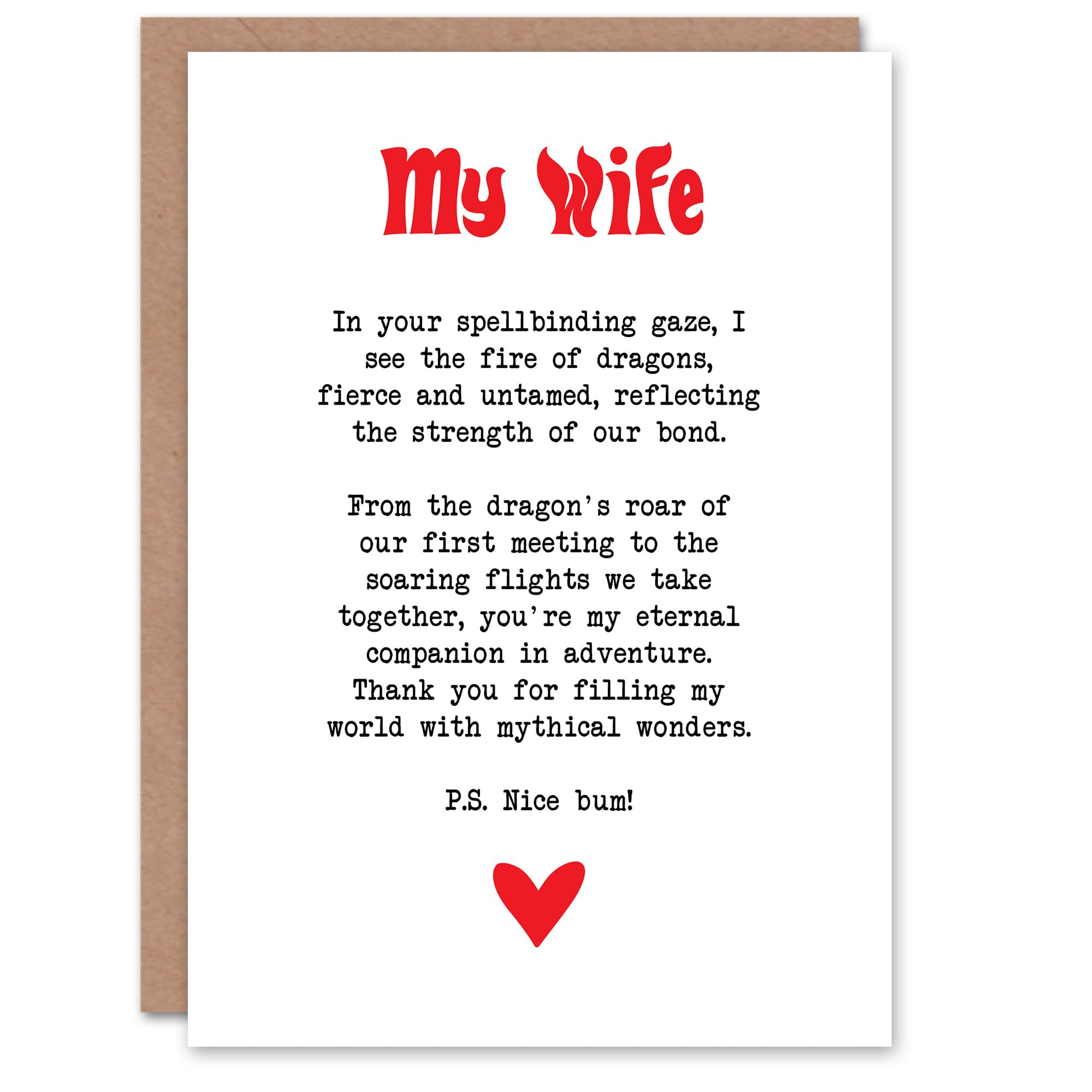 Artery8 Greeting Card Love Poem Role Play Game Nerd Wife Romantic For Her Woman Anniversary Card