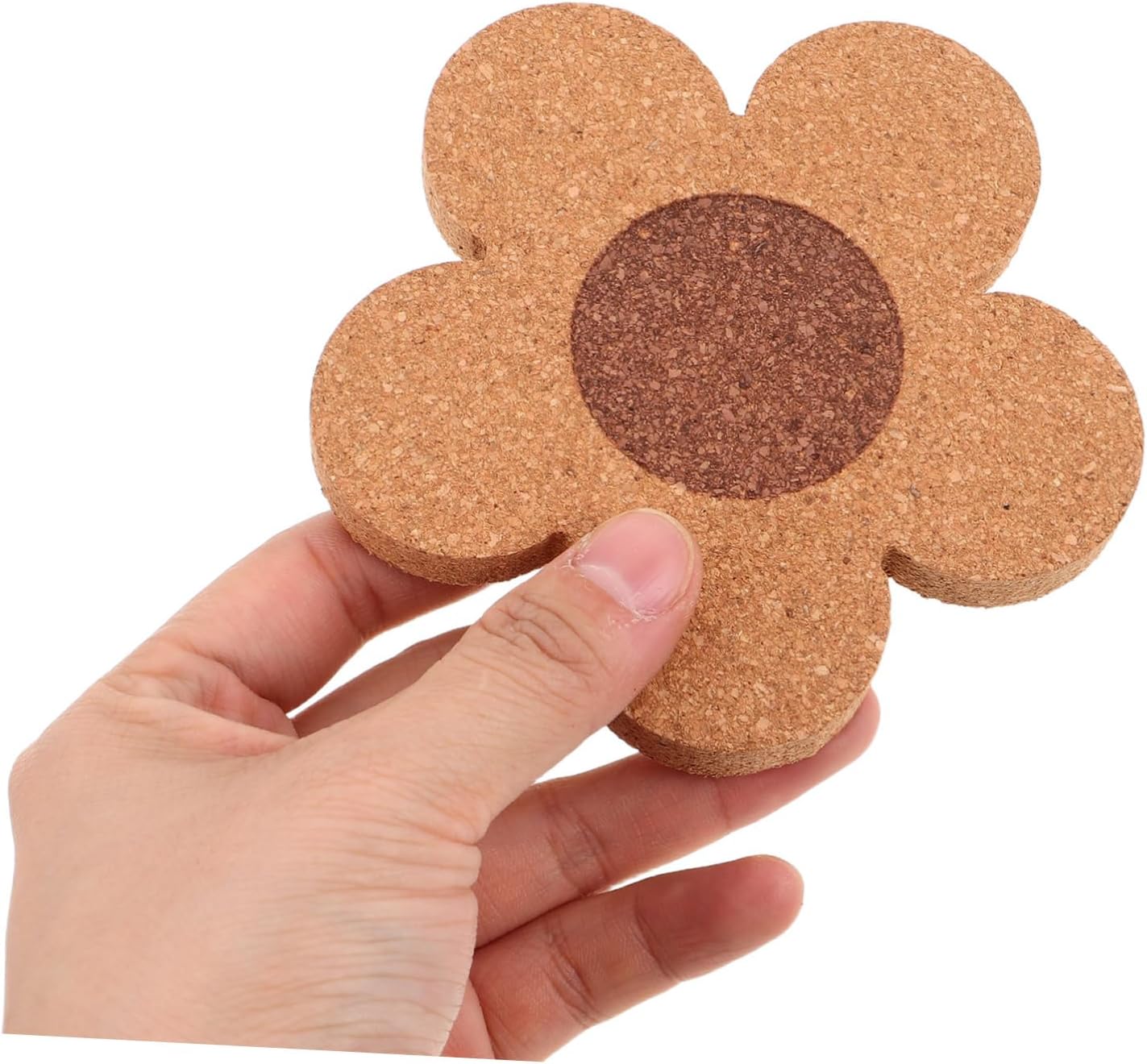 TEHAUX 4pcs Decorative Flower Cork Non- Drink Pads for Home Dining Stylish Table Mats for Kitchen Coffee Table Decor