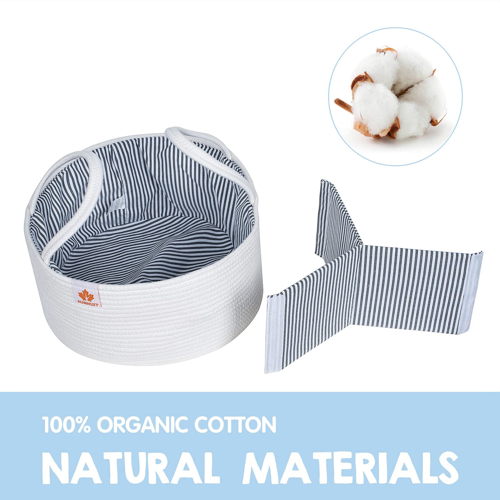 Organizer Portapannolini In Cotone JiA QAQ - Cestino Fai Da Te Con Divisori, Giallo - Foto 8