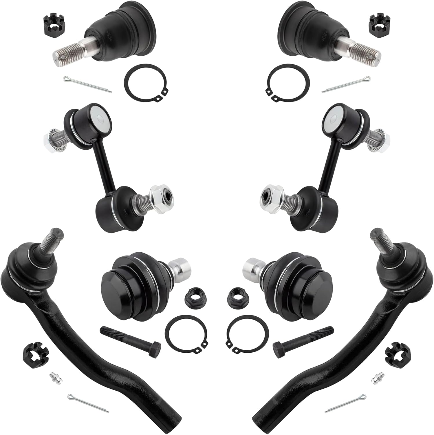 K80994 K80647 K750146 ES800031 ES800032 Front Stabilizer Sway Bar Links Outer Tie Rod Ends Upper & Lower Ball Joints for Nissan Armada 2005-2019 Titan 2004-2015 Infiniti QX56 2004-13, Pack of 8