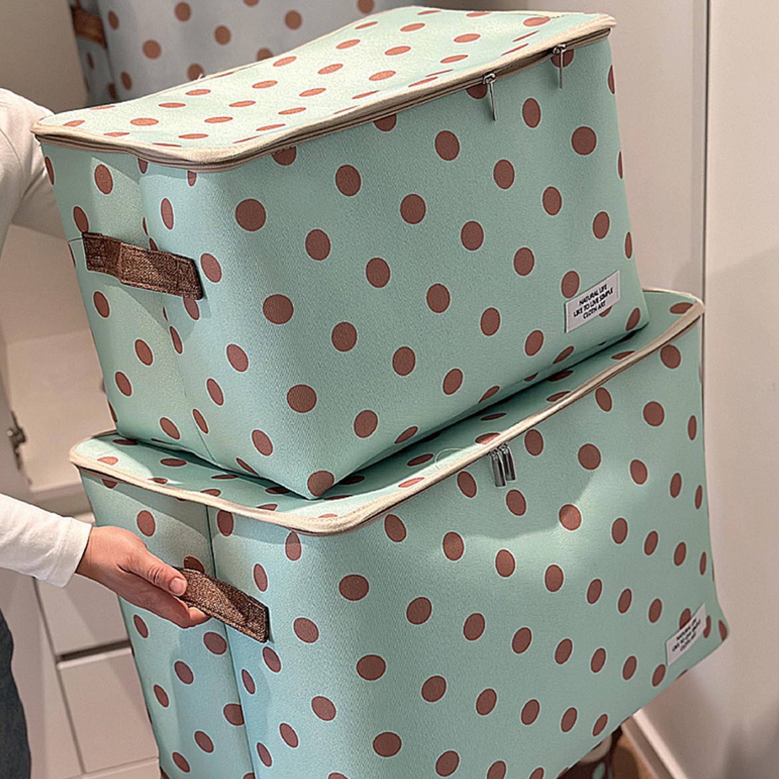 PANGBOER Faltbare Stoff Aufbewahrungsbox mit abgedecktem Deckel und seitlichen Griffen für die Aufbewahrung von Schränken, Kleidung und Bettwäsche Box mit weichen Seiten