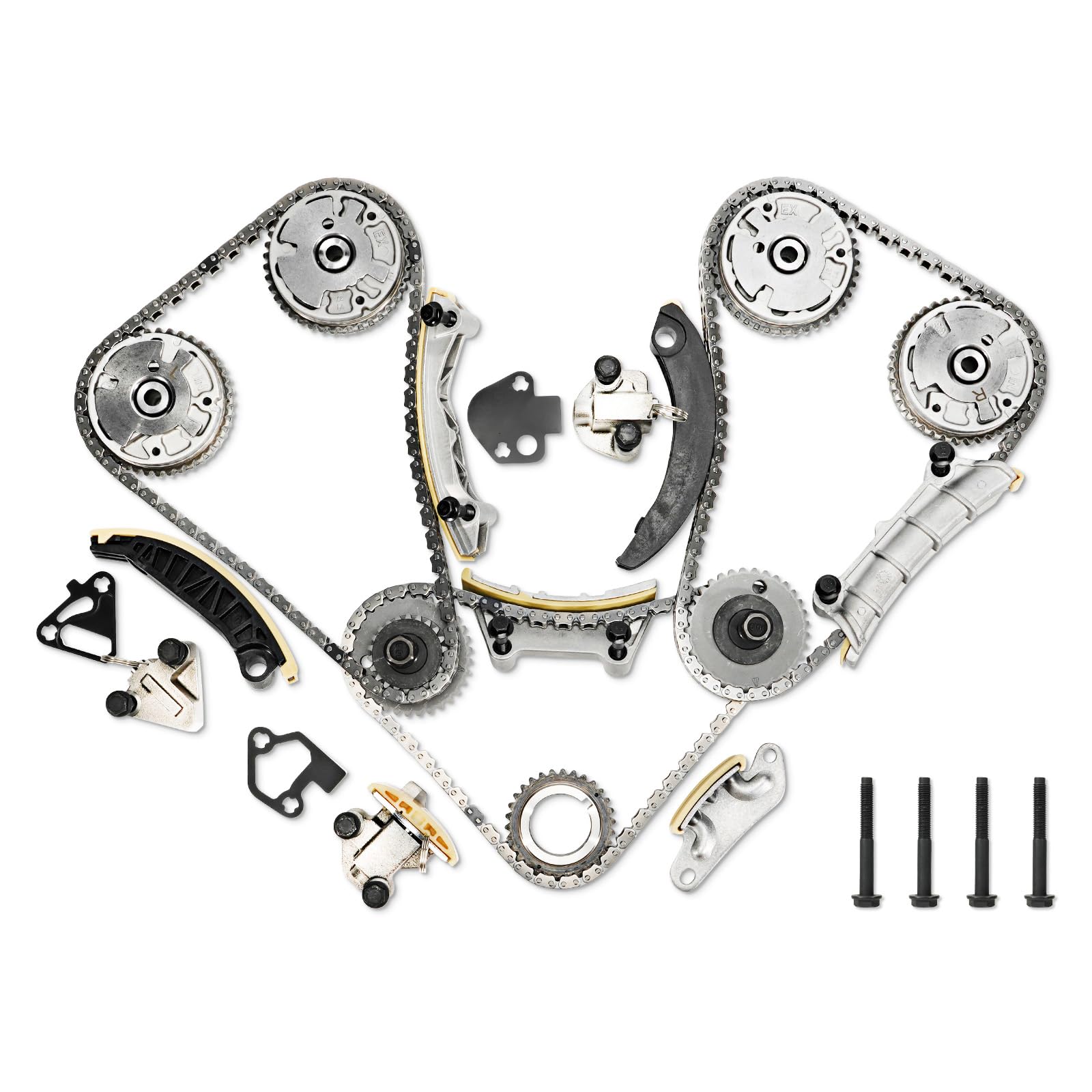 9-0753s timing chain kit with vvt sprocket compatible with chevrolet equinox impala malibu cadillac ats cts srx sts xts saturn gmc pontiac suzuki saab v6 2.8l/3.0l/3.2l/3.6l 2007-2021