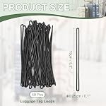 Luggage Tag Loops, PVC Luggage Straps Worm Loops- Fitting for(Bag Tags - Suitcase Label - ID Card) 6 Inch & 40 Pack & Black
