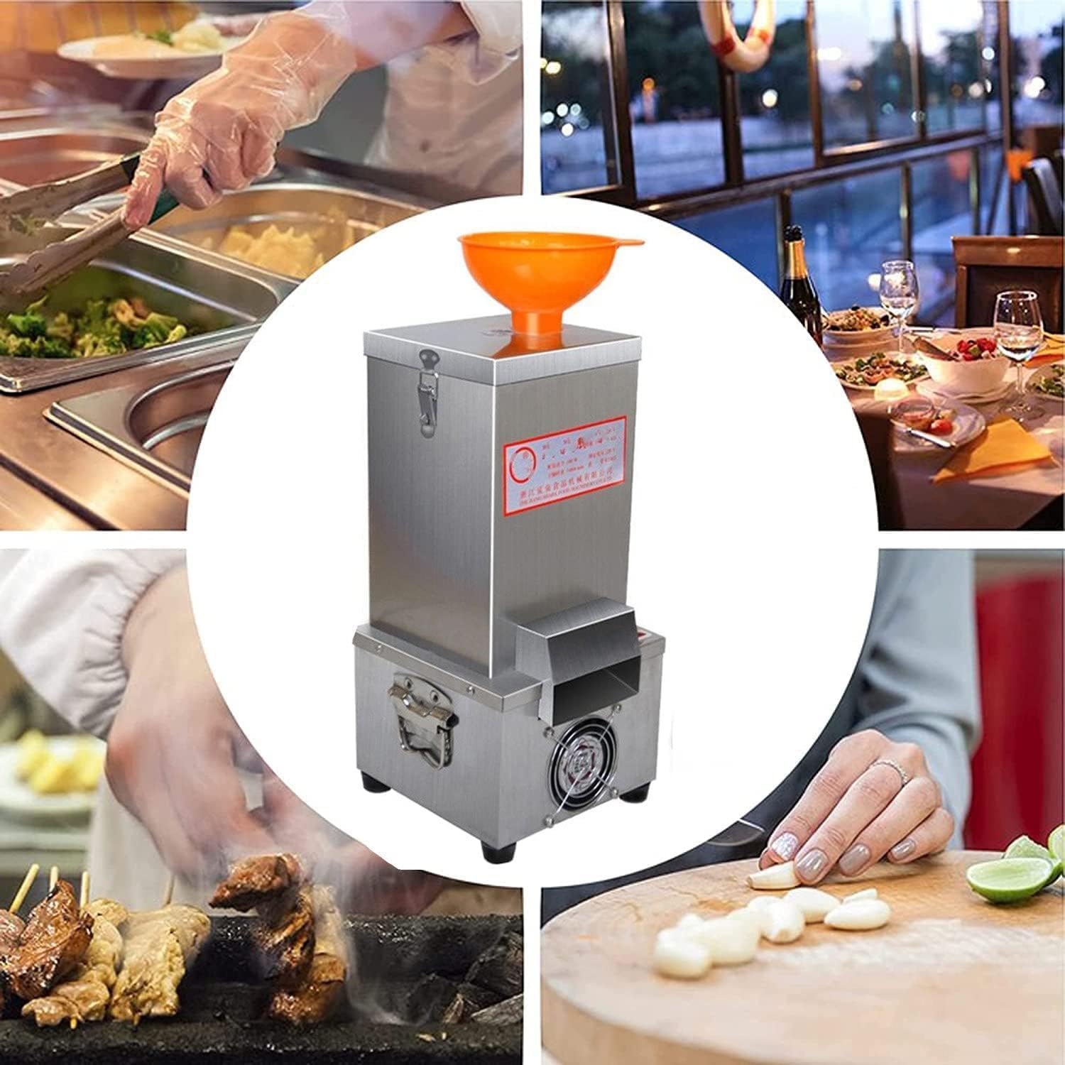 180W Electric Garlic Separator Commercial Garlic Peeling Machine Garlic Peeler Machine 25kg/h Stainless Steel Garlic Peeler for Home and Commercial
