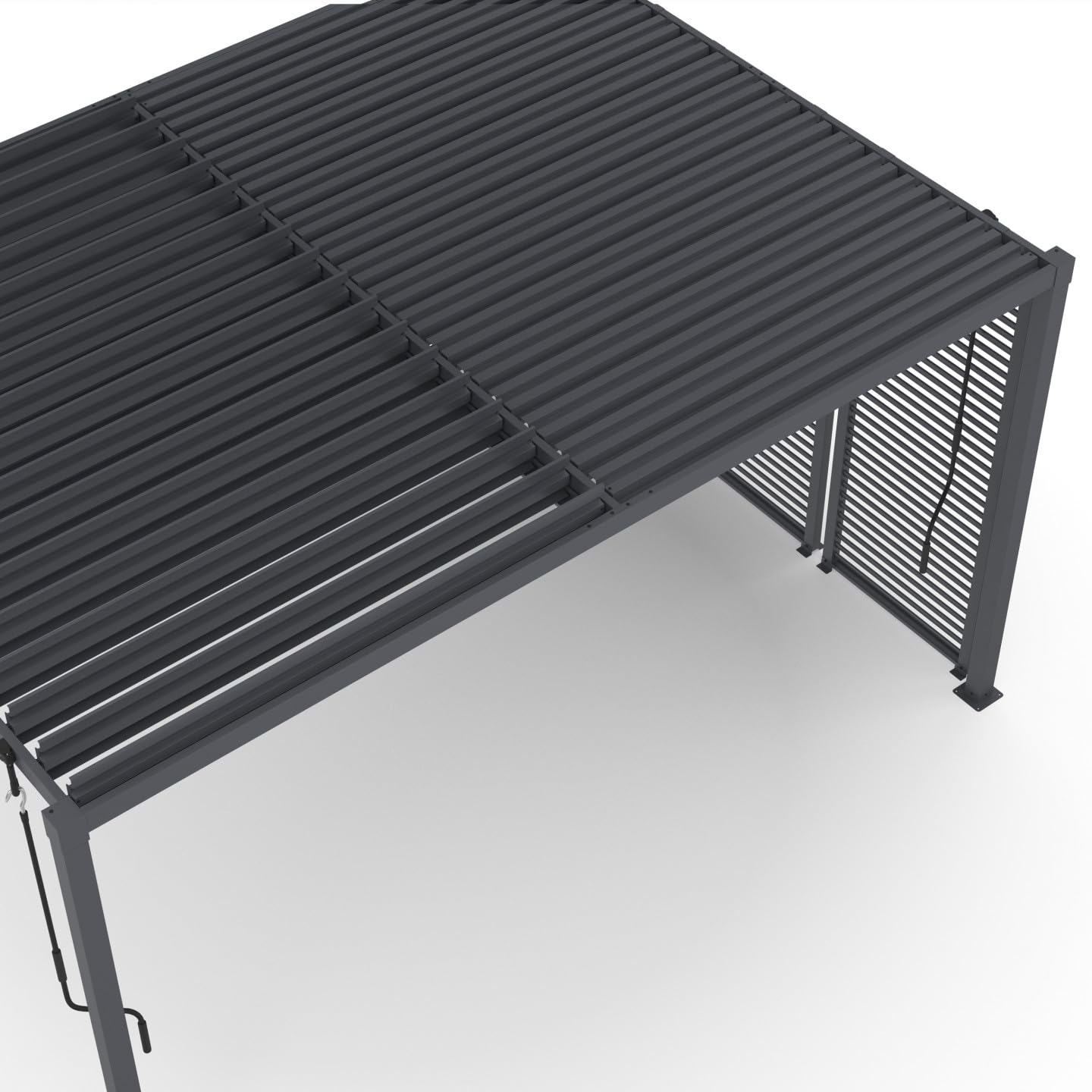 IDMarket - Pergola bioclimatique Lames orientables Acier 3x4 M avec persiennes Horizontales Gris Anthracite