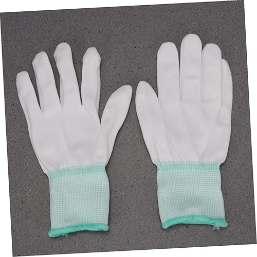 Miniatura 9 de KESYOO 12 pares de guantes resistentes a los cortes, guantes de trabajo de nailon, guantes de trabajo antiestáticos, guantes de seguridad blancos