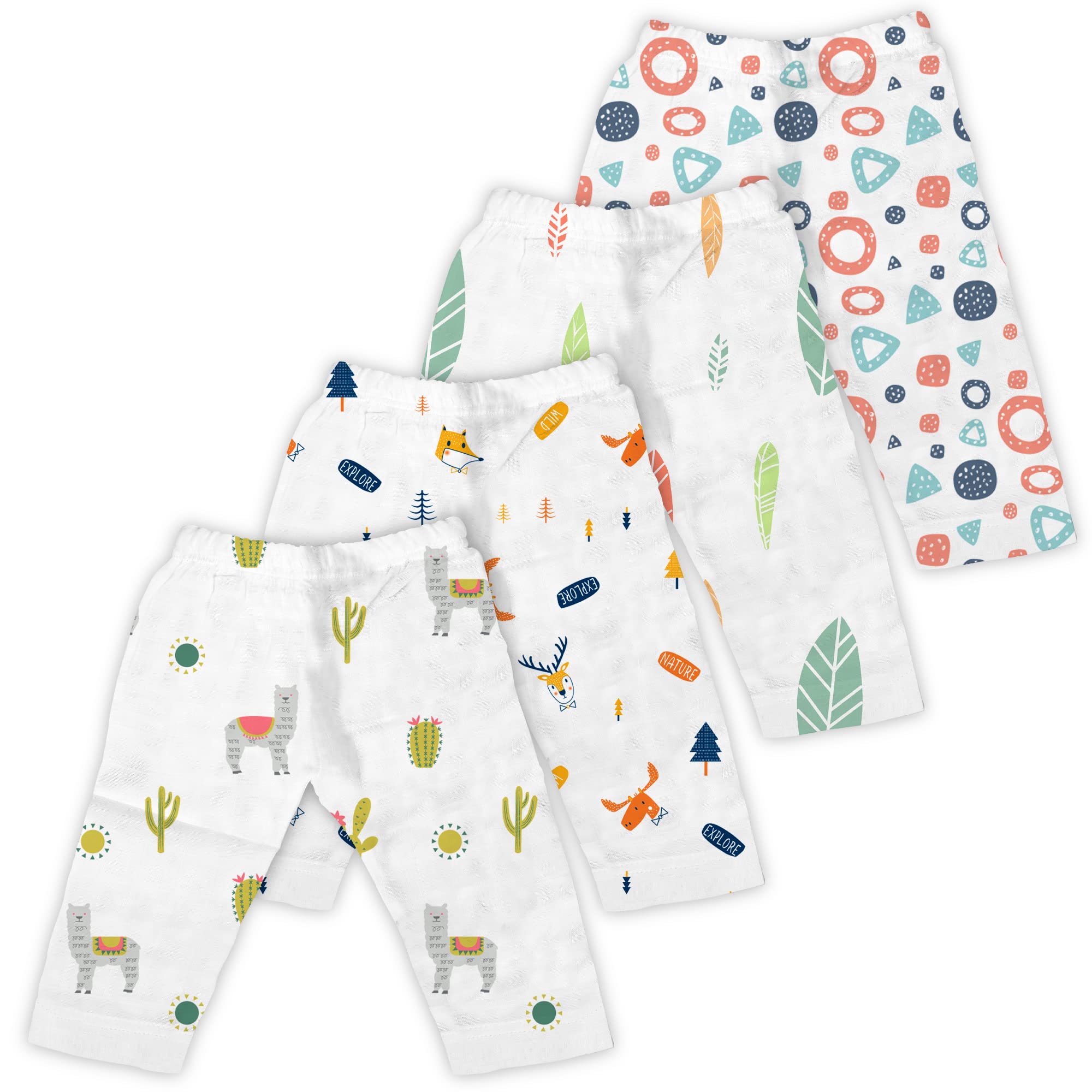Buy 1st Step Baby Muslin Pants (3-6 Months, Multicolor 1) Online