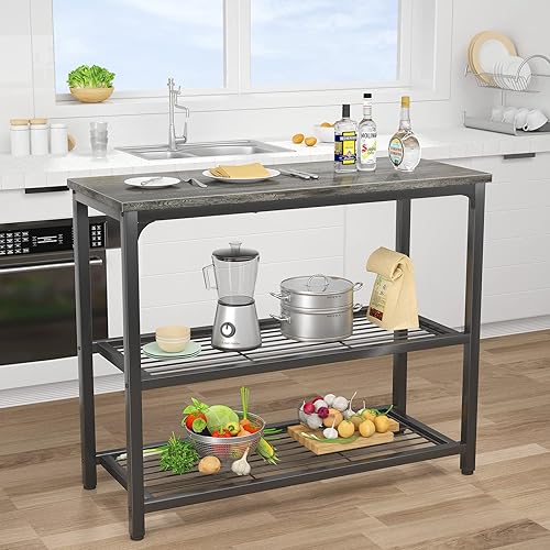 Miniatura 6 de Ecoprsio Mesa consola pequeña, mesa de sofá con estantes de malla dobles, mesa de entrada moderna para entrada, pasillo, vestíbulo, pasillo