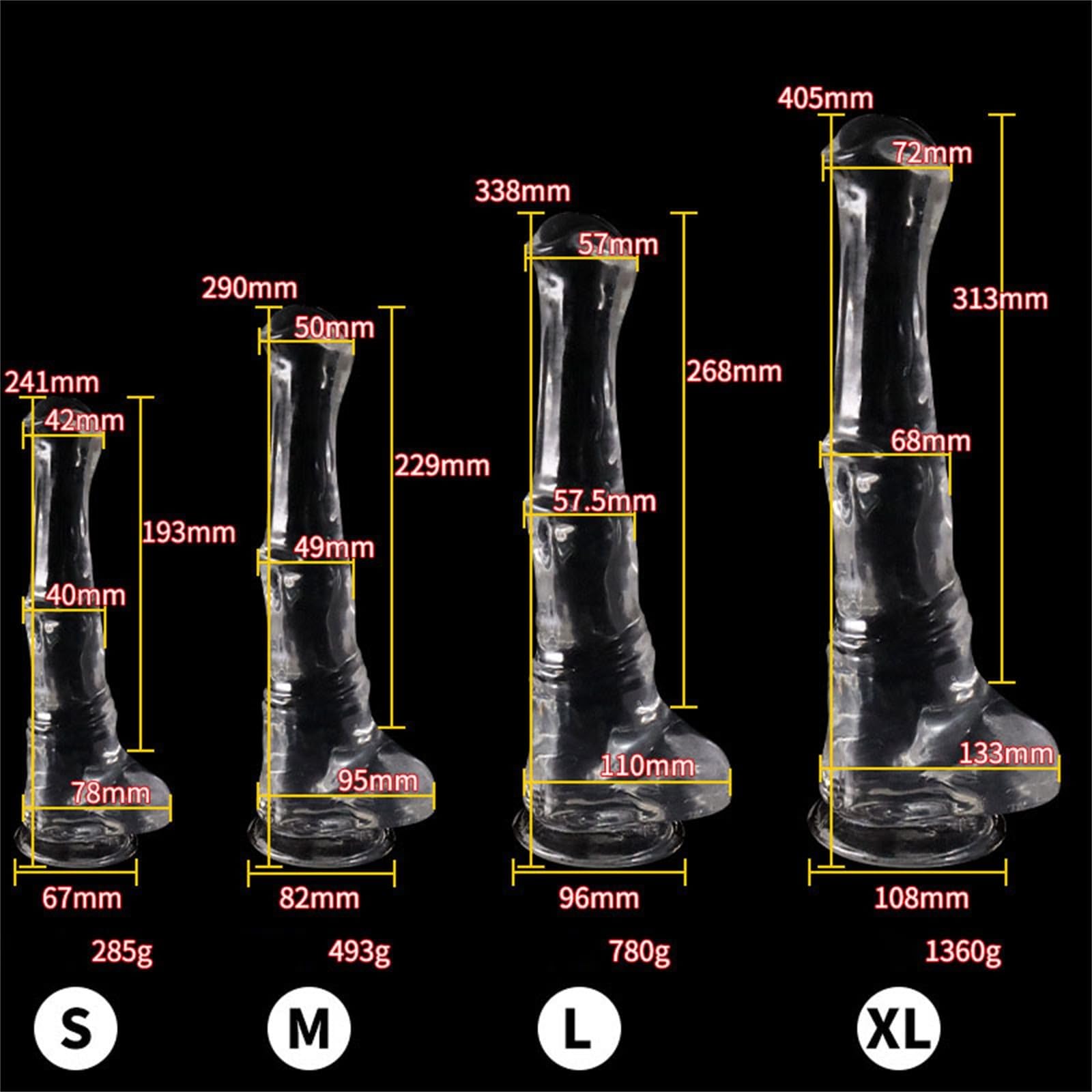 Gode ​​anal en silicone, grand gode cheval, 4 tailles, énorme gode animal avec ventouse, pénis animal doux, point G, prostate, jouet sexuel for femme(L)