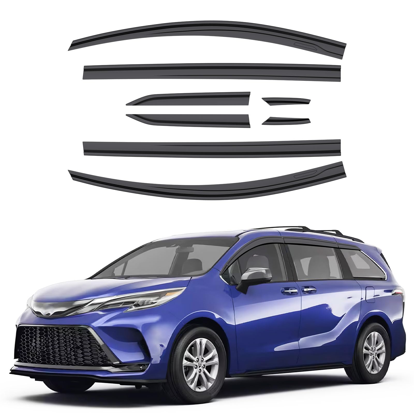 Anti-Theft Side Mirror Guards For Toyota Sienna 2021-2022 & Corolla Cross 2022-2025 – Black Powder-Coated Steel, Screws Included
