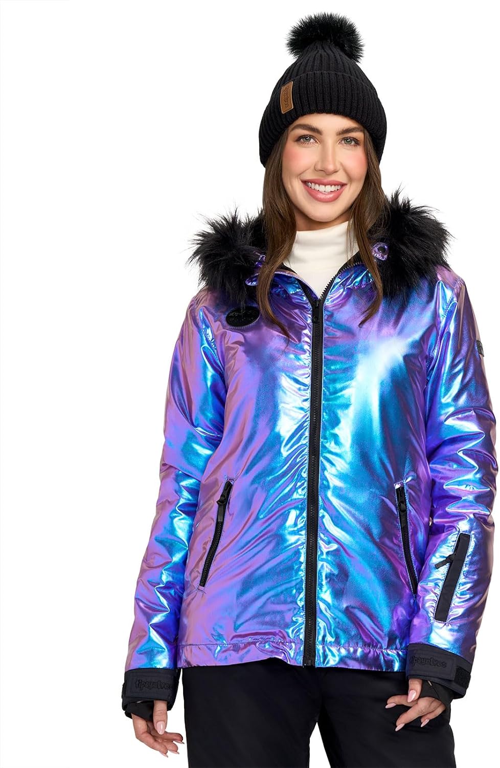 Tipsy Elves Ski Jackets for Women - Bright Colorful Apres Ski Outerwear Hooded Waterproof Snow Jackets for Adults