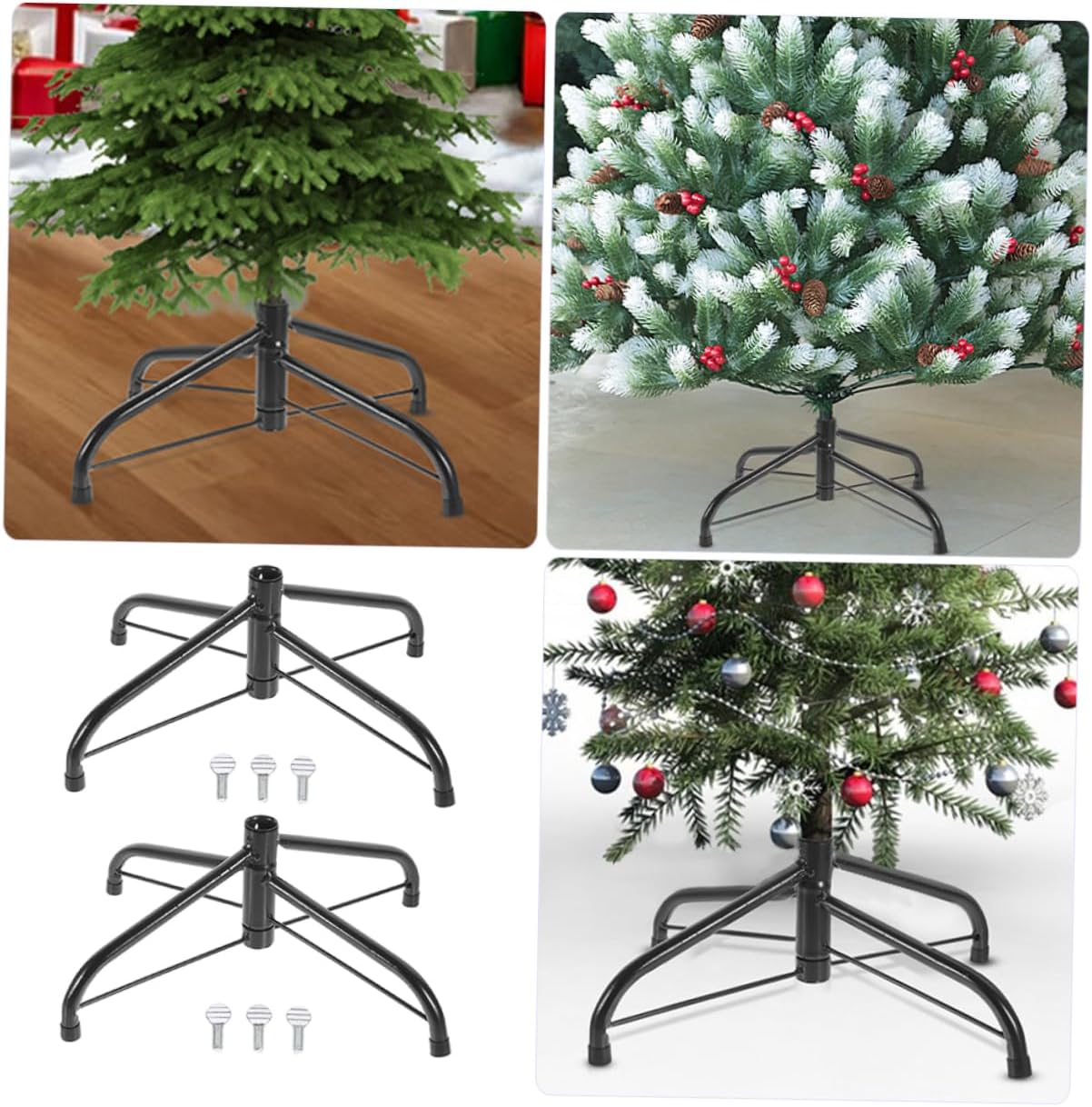 2pcs Christmas Tree Stand Base Support Holder for Holiday Decorations Sturdy Pedestal for Artificial Xmas Trees