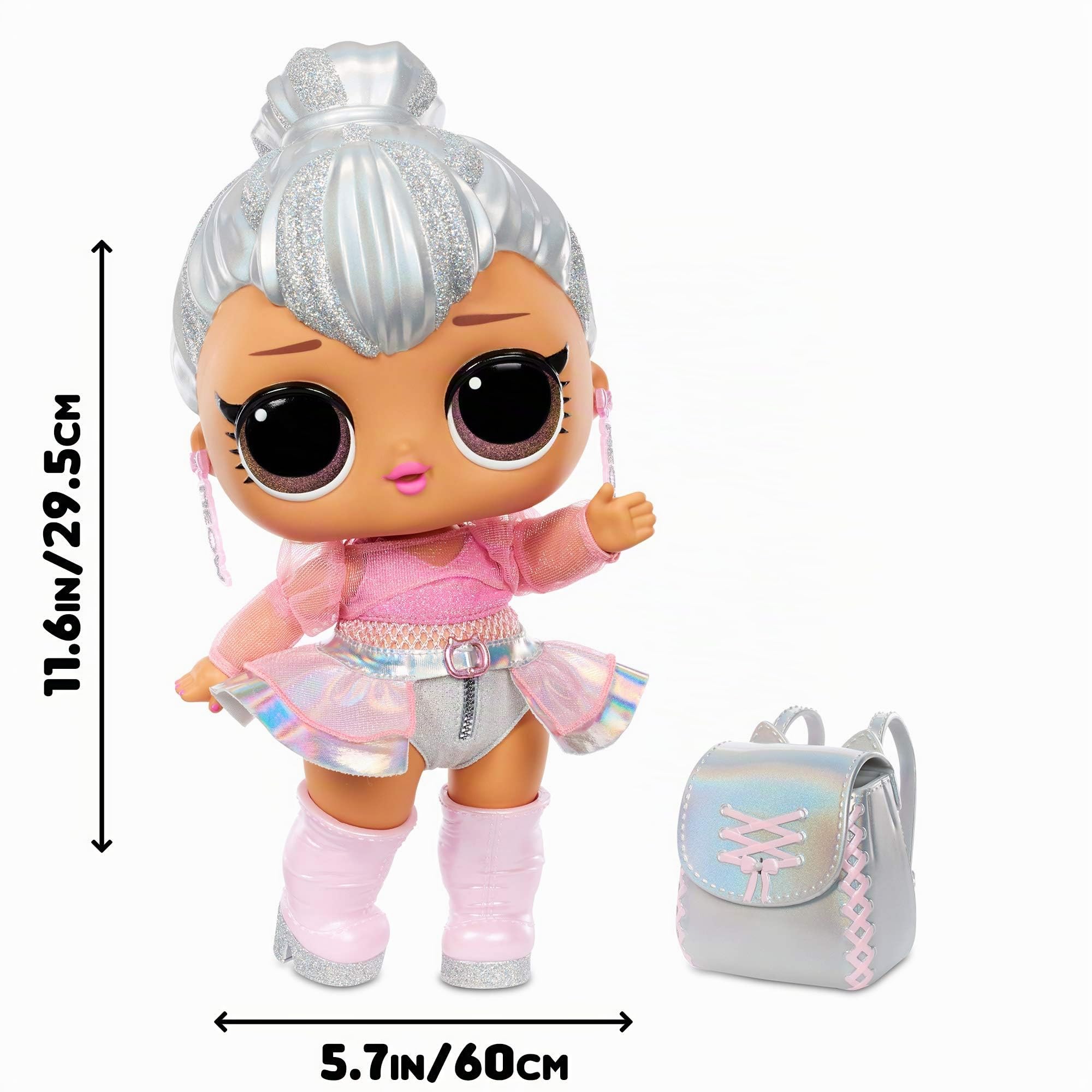 L.O.L. Surprise! Muñeca Grande Kitty Queen con Sorpresas a la Moda, Zapatos, Vestidos y Accesorios. Incluye un Escritorio, una Silla y un Fondo de Juego. Muñecas para Coleccionar para Niños de 3+ Años