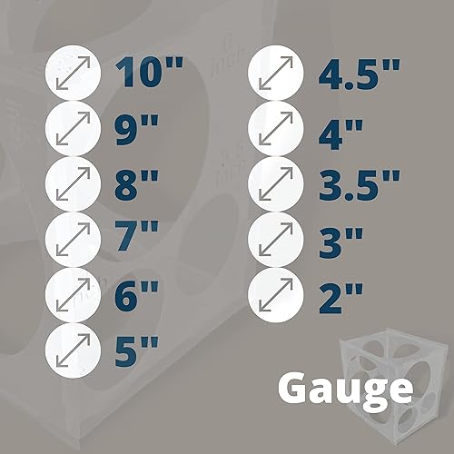 Miniatura 6 de Medidor de globos de 11 agujeros, herramienta de medición de caja de cubo para decoraciones de globos, tamaño de agujero