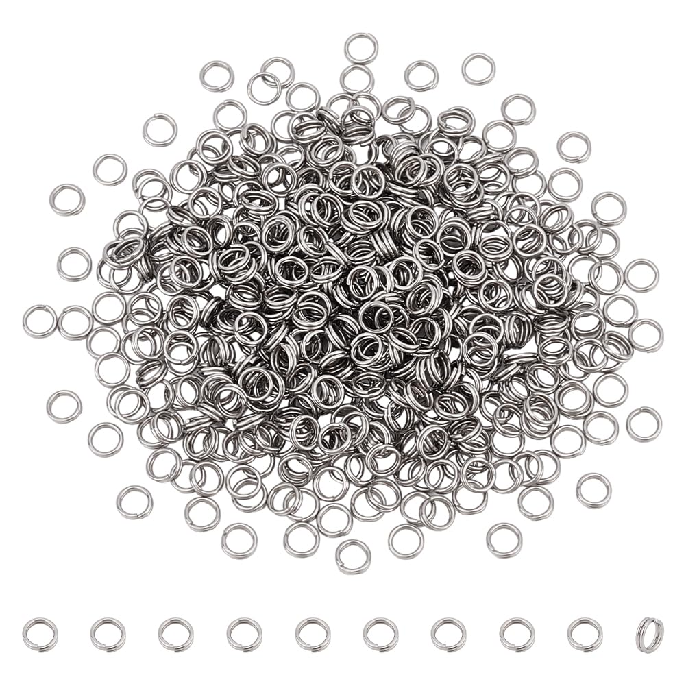 UNICRAFTALE 500Pcs 4mm Stainless Steel Split Jump Rings Double Loops Mini Key Rings Small Metal Connectors Rings for DIY Keychains Jewelry Necklaces Bracelets Earrings