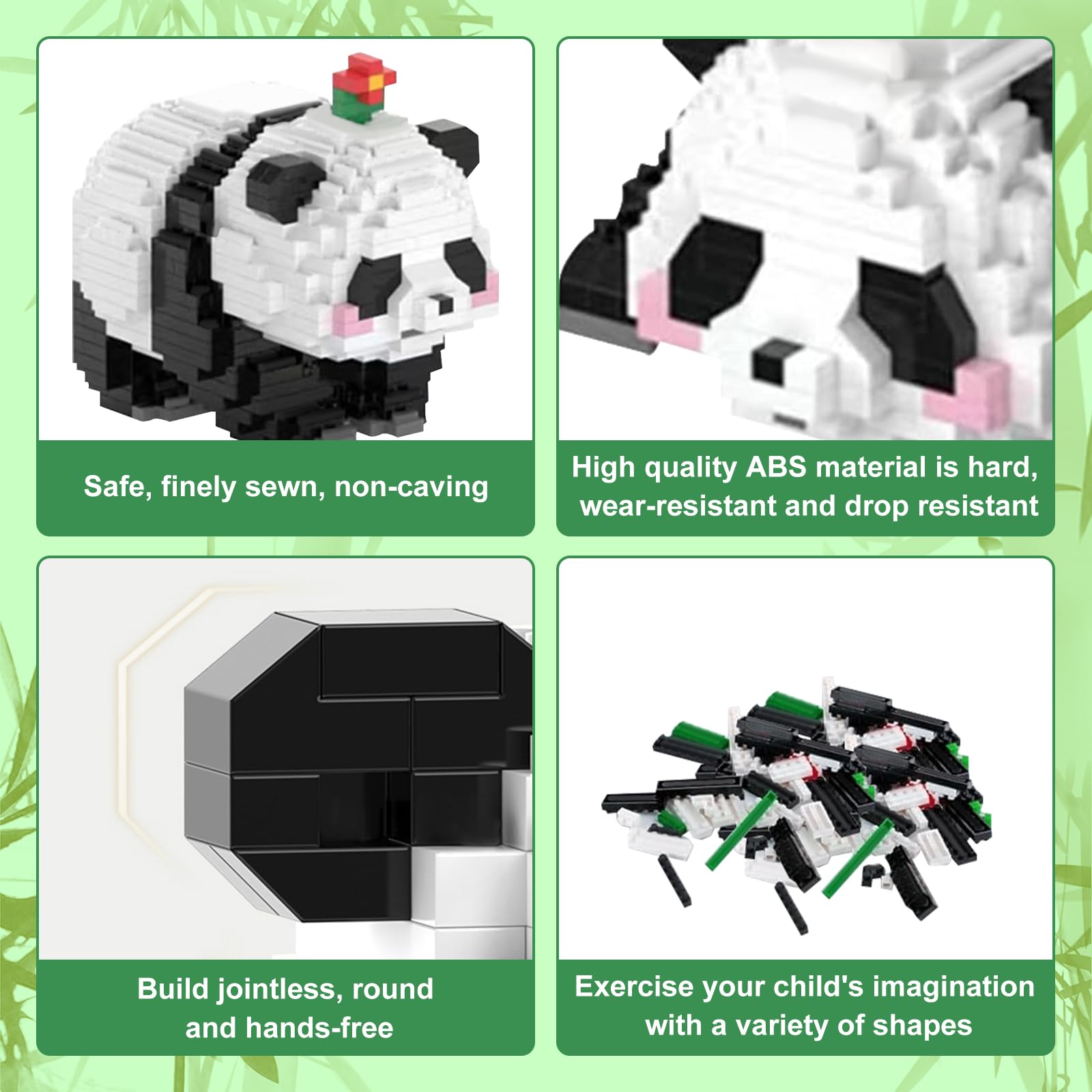Set Blocchi Costruzione Panda 3 In 1 983 Pezzi (Mattoncini Per Bambini 9+ Anni)
