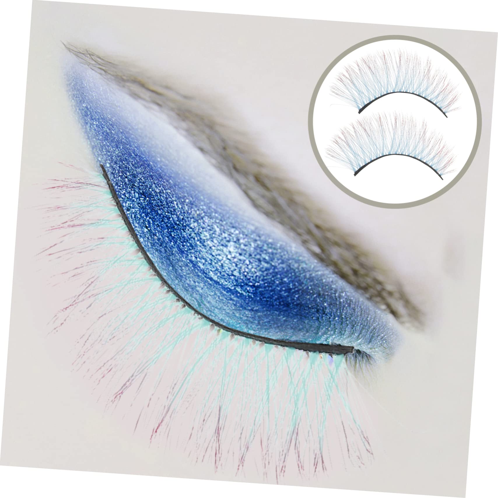 Healeved 25 Paia ciglia finte colorate ciglia cosplay ia finte naturali D ia da bambola lunghe ia 3d ia trucco ia con Imitazione